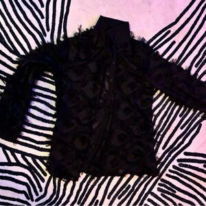 Elegant Black Sheer Women's shirt